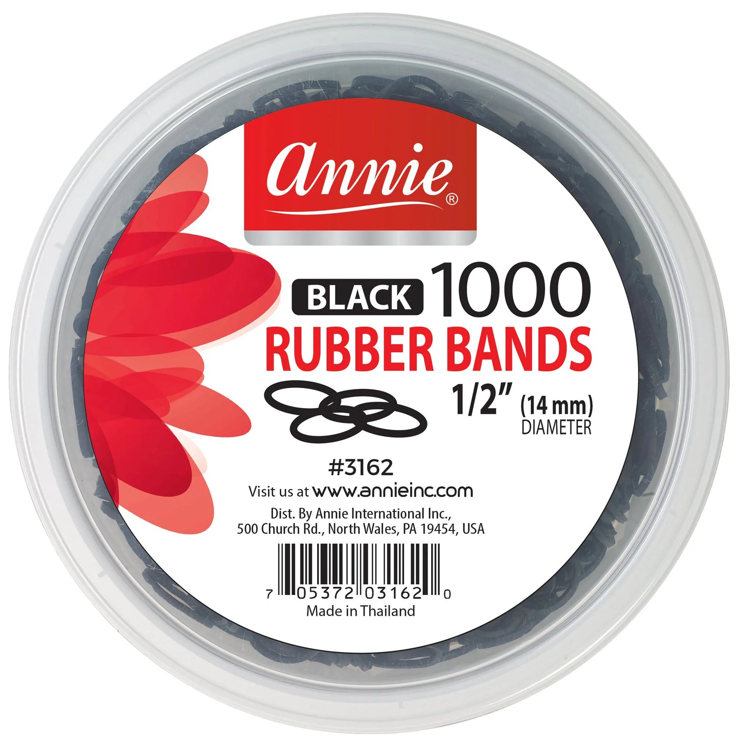 Annie Rubber Bands Black 1000c