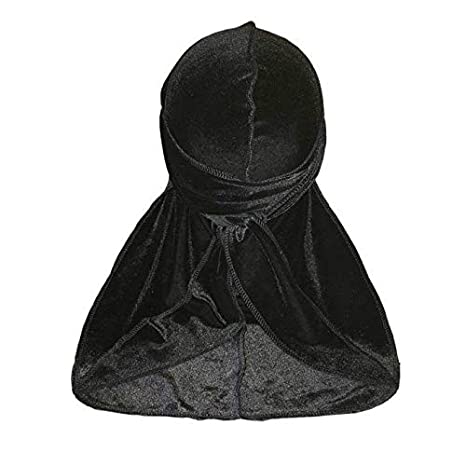 Beauty Town International Premium Quality Coconut Oil Treated Velvet Durag with Long Tail