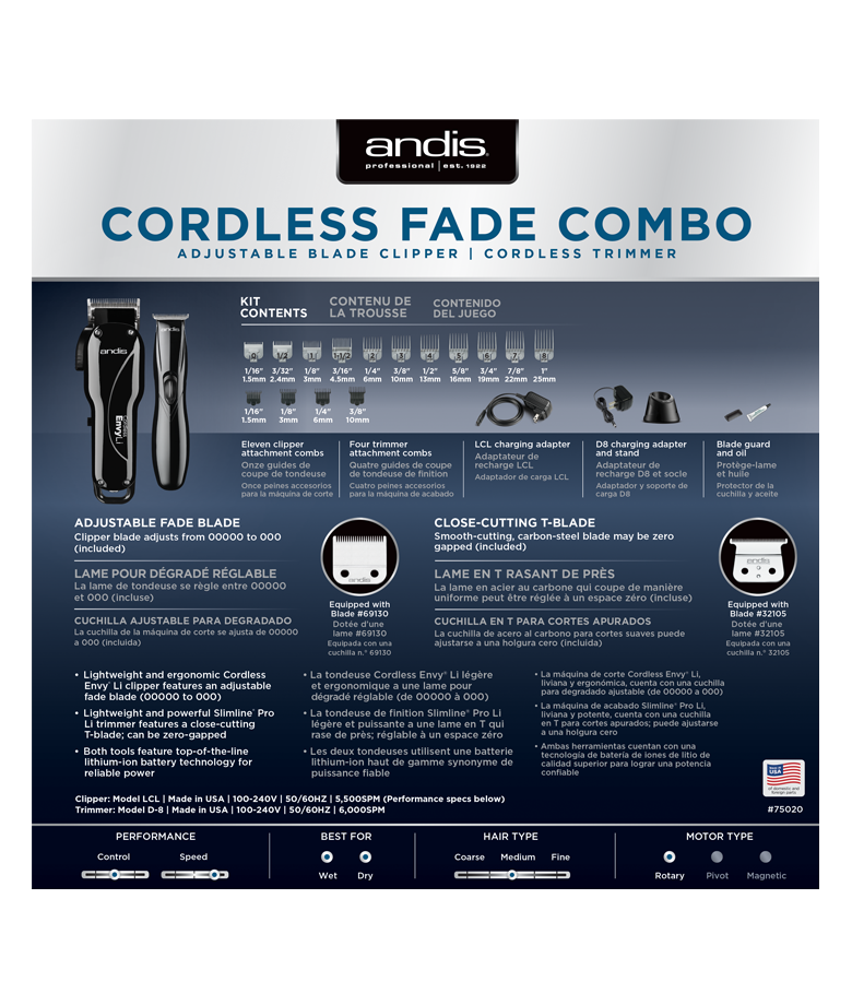 Andis Cordless Fade Combo