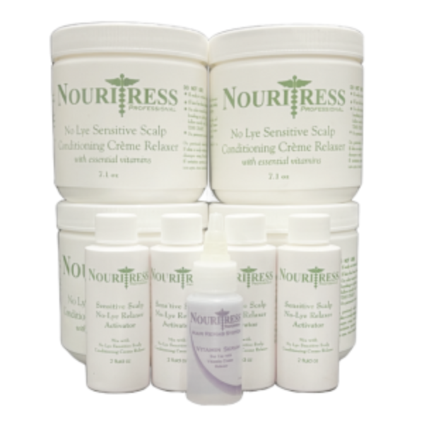 Nouritress Vitamin Crème Relaxer (No Lye Sensitive Scalp) 4 application Kit