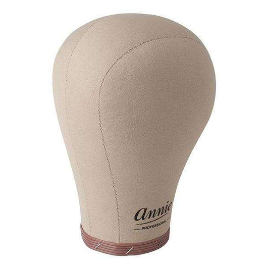 Annie Cork Canvas Block Mannequin Head Regular 22in, 1 Count Wig Display, Beige