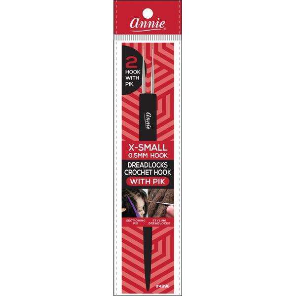 Annie Dreadlocks Crotchet Needle, 2-Hook (0.5mm) with Pik