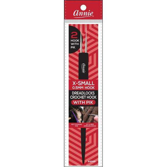 Annie Dreadlocks Crotchet Needle, 2-Hook (0.5mm) with Pik