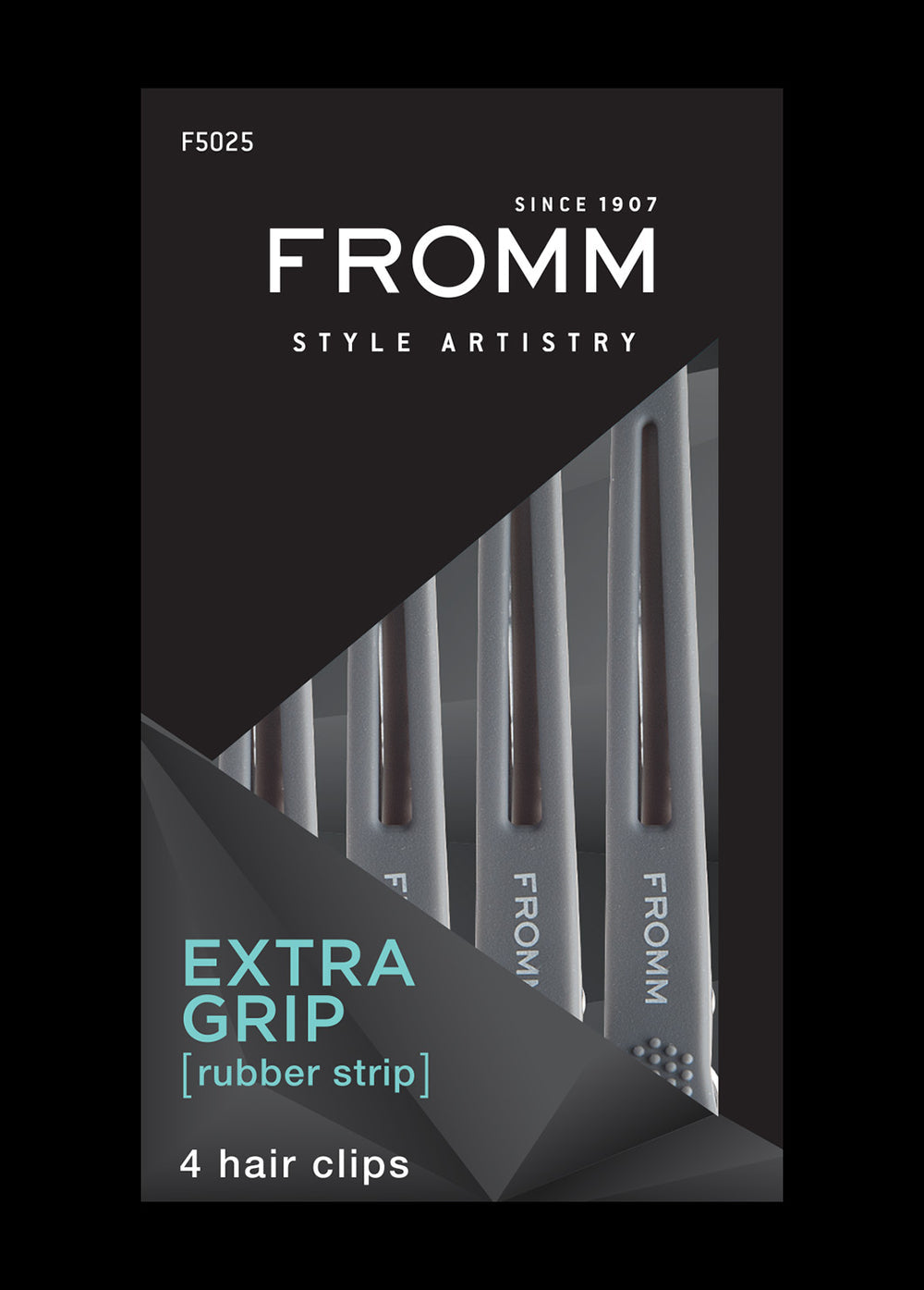 Fromm Rubberized Grip Hair Clips 4-pack