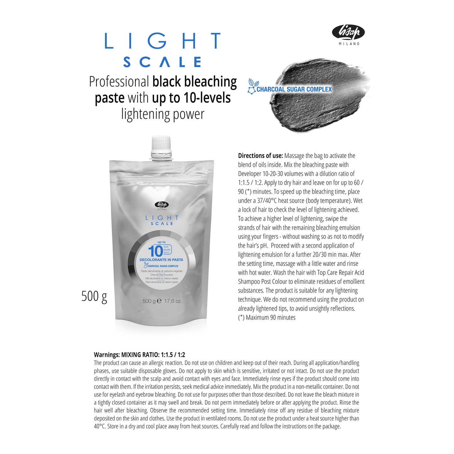 Lisap Light Scale 10 Charcoal Bleach 17.6oz