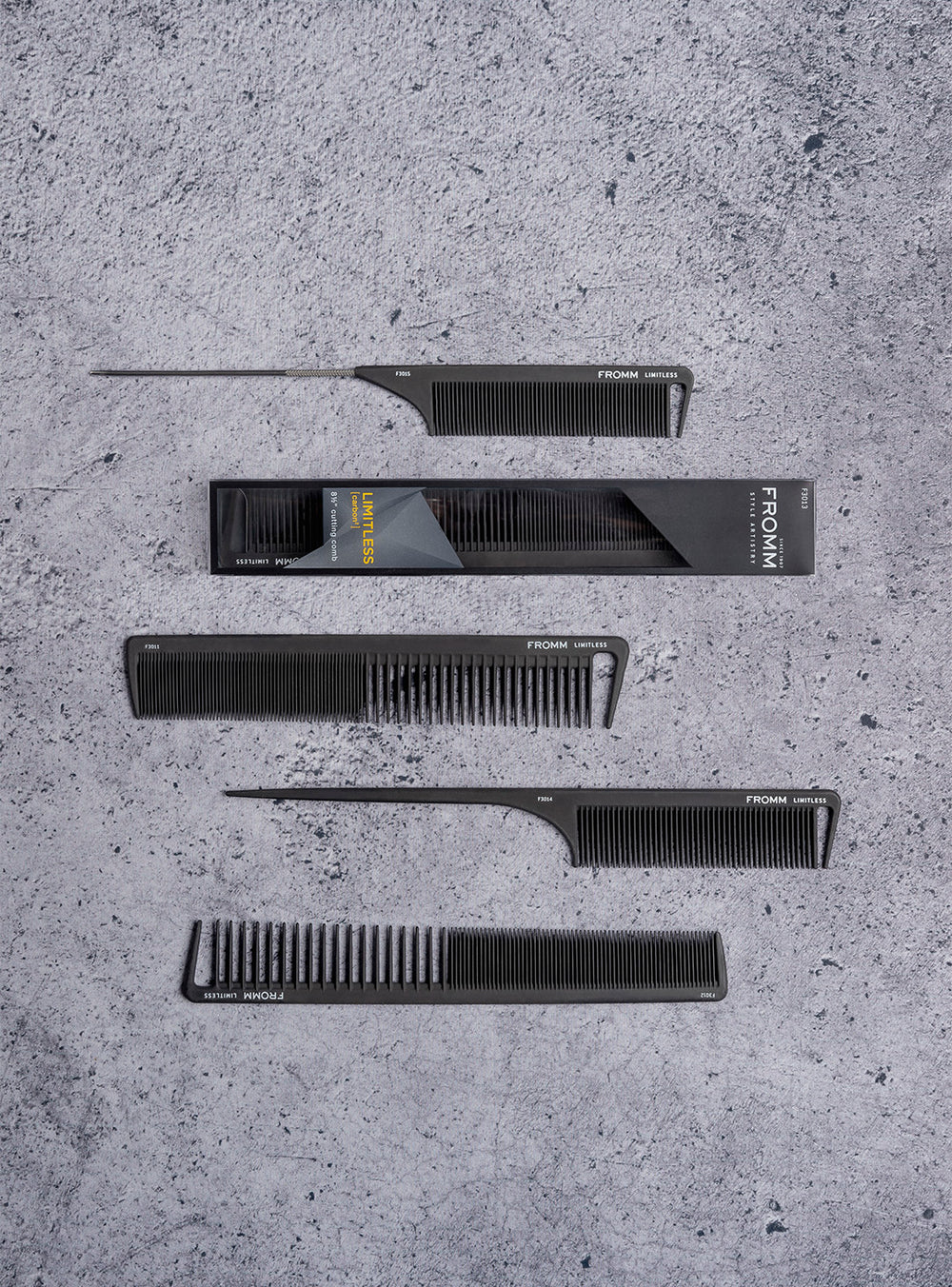 Fromm Limitless 9.25" Carbon Rat Tail Comb