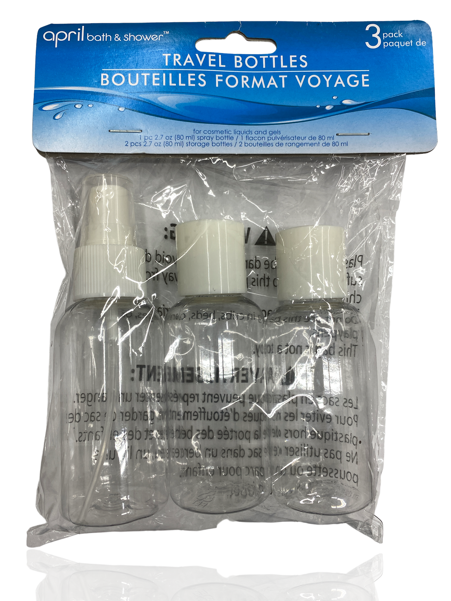 April Bath & shower Travel Bottles 3 pack