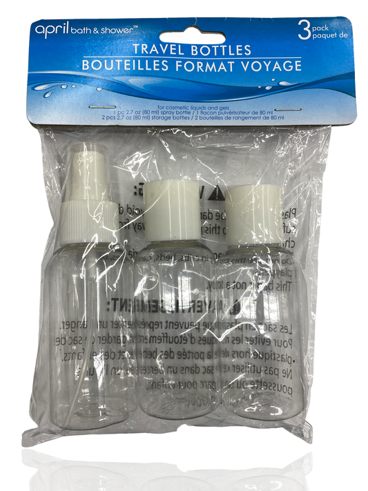April Bath & shower Travel Bottles 3 pack