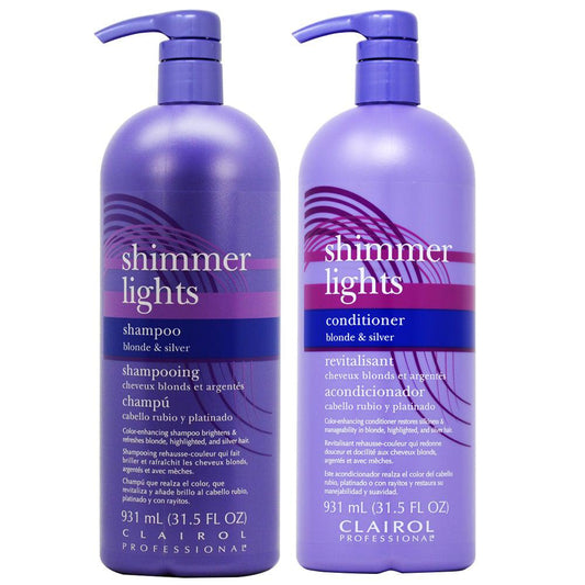 Clairol Shimmer Lights Shampoo & Conditioner Blonde & Silver 32oz DUO