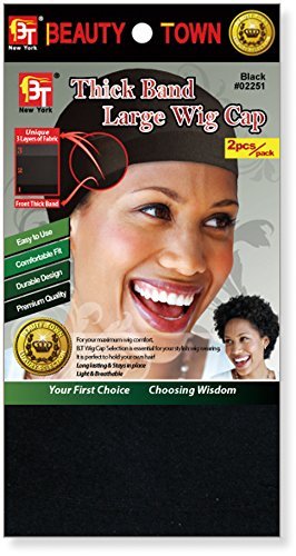 Beauty Town Thick Band Large Wig Cap 2 pcs