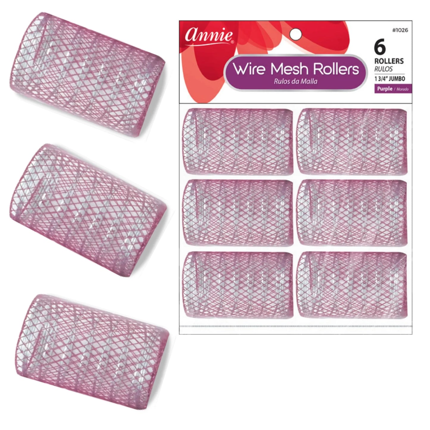 Annie Wire Mesh Rollers Small 11/16in, 12 Count Hair Curlers, Yellow