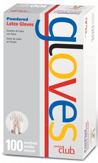 Product Club LATEX POWDERED Disposable Vinyl Gloves 100c