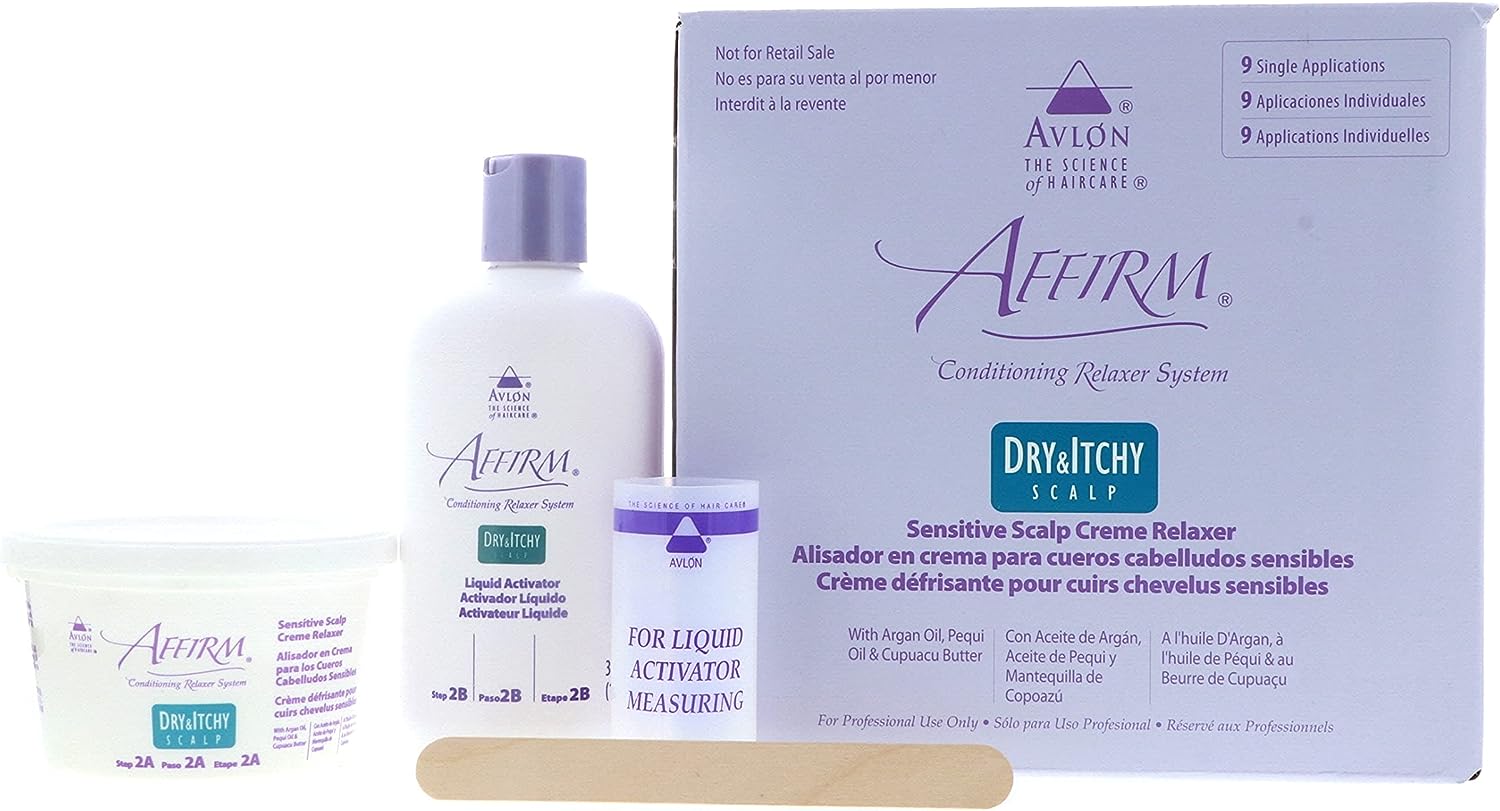 Affirm Relaxer Dry & Itchy Sensitive Scalp 9 Pack Kit Knight's Beauty