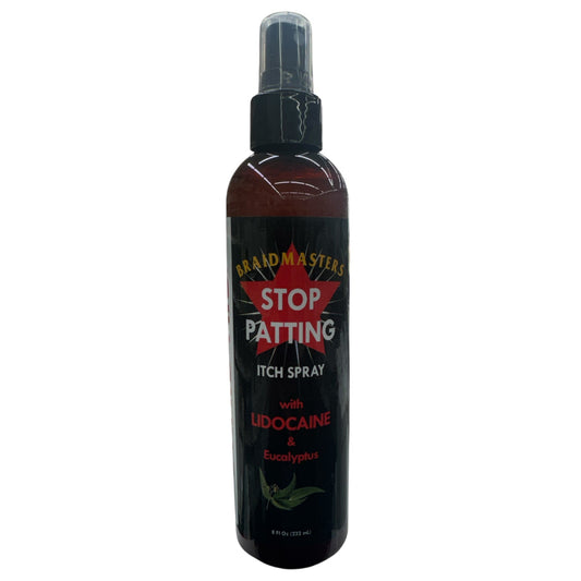 Braidmasters STOP PATTING | Itch Spray with Eucalyptus and Lidocaine 8oz