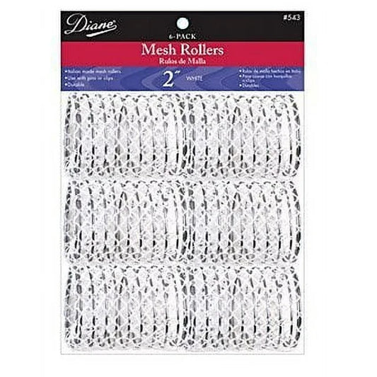 Diane Mesh Rollers #543 6 Pack 2" White