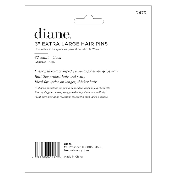 Diane 3" Hair Pins Black Extra Large D473