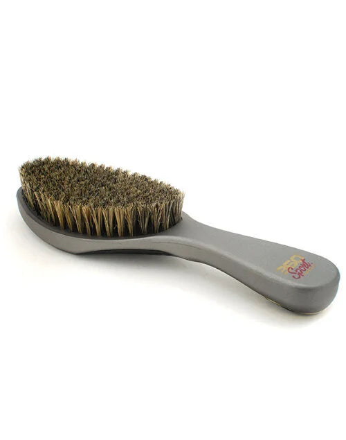 Crown Quality Brush Gun Metal Gray Medium-Soft 100% Boar Bristle Crown 2.0