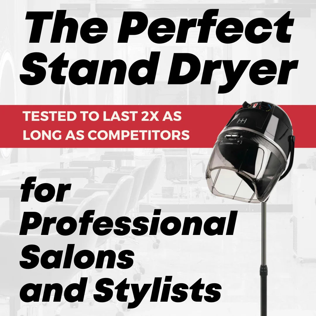 Hot & Hotter Turbo 3000 Professional Salon Dryer, Standing Hood Hair Dryer-Black