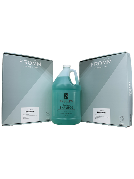 Knights Exclusives Clarifying Shampoo with FREE Fromm Disposable Capes