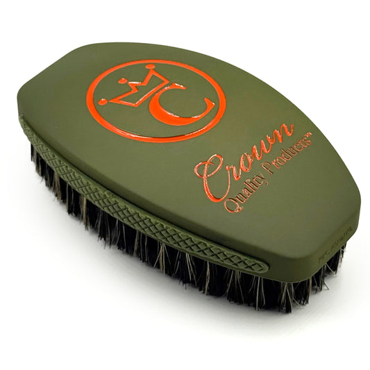 Crown Quality Brush 2.0 Olive Medium Mixed Boar Bristle