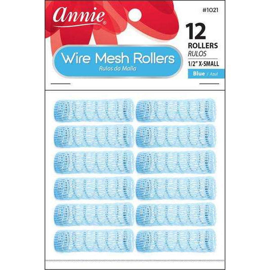 Annie Wire Mesh Rollers Small 11/16in, 12 Count Hair Curlers, Yellow