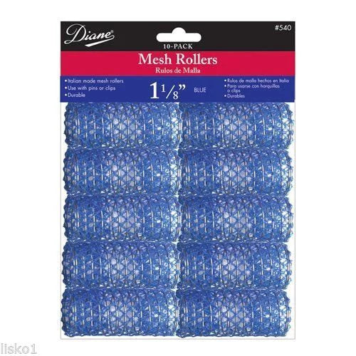 Diane Mesh Rollers 10 Pack 1 1/8 Blue