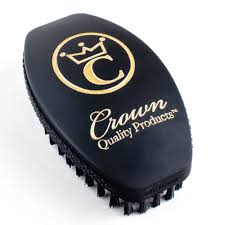 Crown Quality Brush 2.0 Caesar Matte Black Hard Flex Bristle