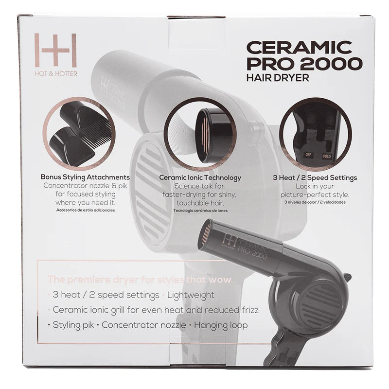 Hot & Hotter Ceramic Pro-2000 Dryer Black