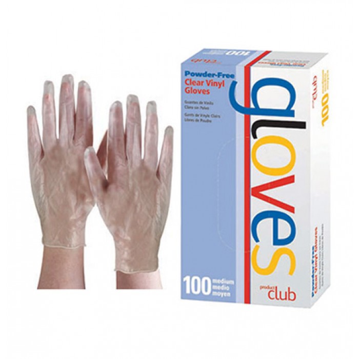 Product Club Powder Free Disposable Vinyl Gloves 100c