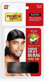 Beauty Town Premium Shine Silky Durag Long Tail Satin