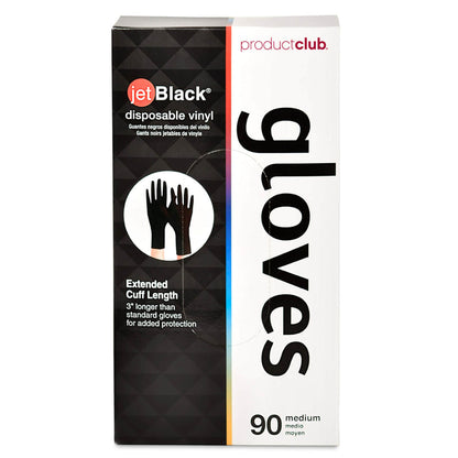 Product Club JETBLACK® Disposable Vinyl Gloves 90c