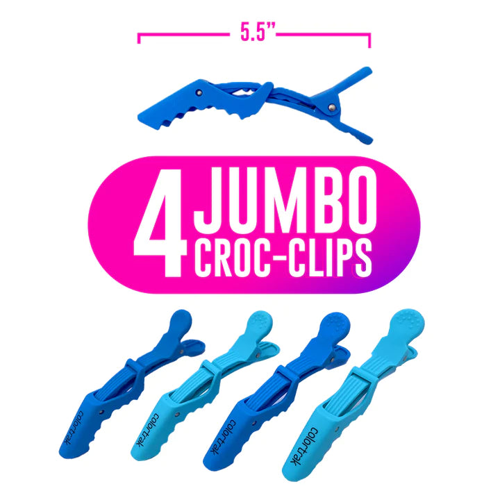 Betty Dain/Colortrak  #7044 Rubberized Croc Clips 12pk (8 Jumbo/ 4 Regular)
